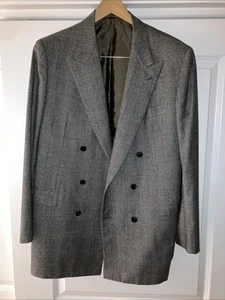 Brioni Flannel Prince of Wales Check Double Breasted Jacket - Picture 1 of 5