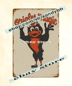 1960s BALTIMORE ORIOLES STADIUM baseball bird tin sign - Picture 1 of 4