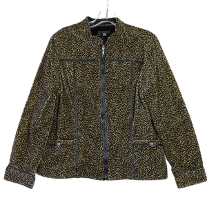 Amber Sun Damengröße L schwarz & hellbraun Tiermotiv Reißverschluss Jacke Baumwolle BESCHREIBUNG LESEN - Bild 1 von 15