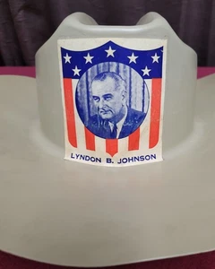 LBJ 1964 Campaign Cowboy Hat, hard plastic, Lyndon B. Johnson - Picture 1 of 7