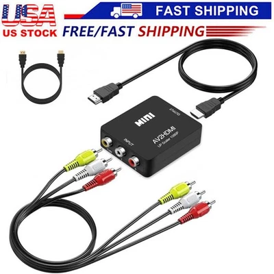 HDMI To RCA AV Adapter Converter Cable CVBS 3RCA 1080P Composite Video Audio - Image 1 of 4