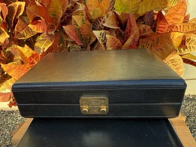 Caja Reloj Scatola del Tempo Cuero Negro Soporta 8 Relojes Nº 431 Hecho en Italia Foto 1 de 4