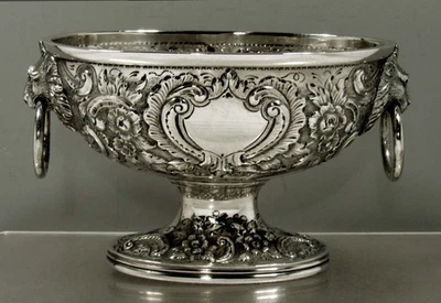 Kirk & Son Silver Sugar Bowl    c1880 HAND DECORATED - Image 1 of 4