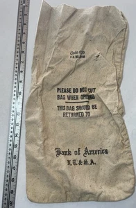 Vintage Bank of America kleiner Canvas Banksack #6710 - gebraucht - Bild 1 von 9