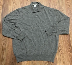 Pronto Uomo Sweater Mens 2XL Merino Wool Made Italy Collared Button - Picture 1 of 15