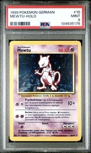 1999 Pokemon GERMAN Unlimited Base Set Mewtu-Mewtwo Holo 10/102 PSA 9 MINT - Foto 1 di 2