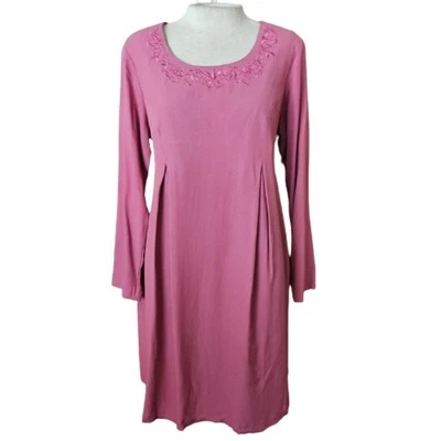 Pink Long Sleeve Maternity Tunic Dress Size Small - Image 1 of 4