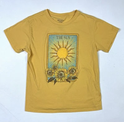 Mighty Fine The Sun T-Shirt Women’s Medium Tarot Card Sunflowers Yellow - Image 1 of 4