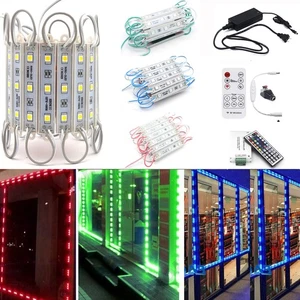 160ft 5050 3 LEDs Module Light Showcase Window Sign Lamp +Timing Remote + Power - Picture 1 of 13