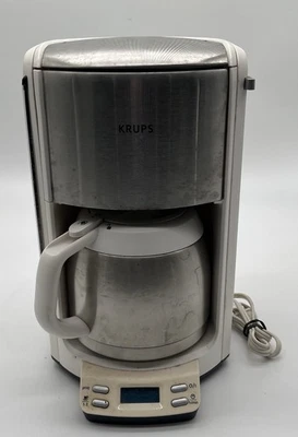 Krups Coffee Maker Stainless Programmable Drip Machine Thermal Carafe FMF5 10CUP - Image 1 of 4