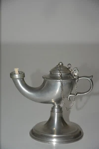 Öllampe Zinn Wunderlampe mit Docht - Bild 1 von 12