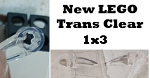New LEGO Technic 1x3 Tooth Trans Clear Bionicle Pointed See Thru Lot of 2 - Picture 1 of 1
