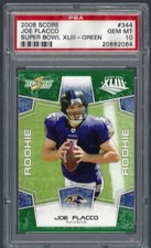 2008 Score #344 JOE FLACCO Super Bowl XLIII Green Ravens PSA 10 Gem Mint 0862064