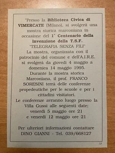 Volantino Mostra Storica Marconiana Biblioteca Civica Vimercate - Foto 1 di 1