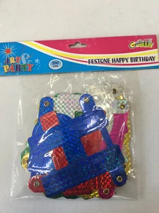 FESTONE HAPPY BIRTHDAY 2 METRI olografico compleanno festa party ghirlande - Imagen 1 de 1