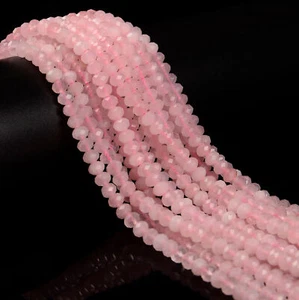 Rose Quartz Faceted Rondelle Beads 3x5mm 15.5" Strand - Picture 1 of 3