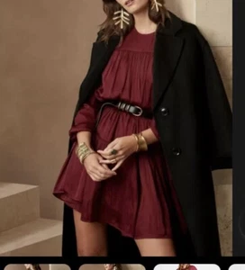 Vestido Banana Republic para mujer talla XS satinado en capas mini vino tinto glamour - Imagen 1 de 13