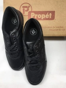 Propet M21417 Clint scarpe leggere casual da uomo in pelle nera taglia 7,5 nere - Foto 1 di 7