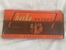 Vintage 1940s Hasko Buffet All Purpose Trays Lithographed Haskomold Set of 4