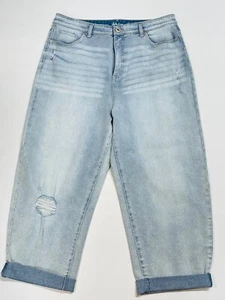 Pantalones de mezclilla Style & Co lavado ligero pierna curva 14P 99 % algodón 1 % spandex recortados - Imagen 1 de 11