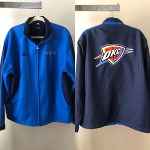 Adidas NBA Oklahoma City Thunder Basketball Heavy Full Zip Coat - Size Large - Picture 1 of 10