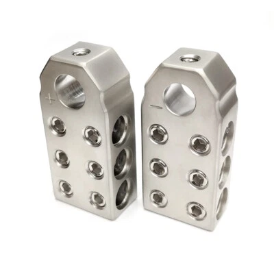 6 1/0 AWG 0 Gauge Car Audio Battery Terminal Blocks High Grade Aluminum - Image 1 of 4