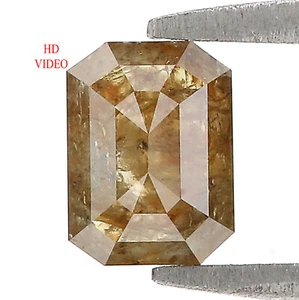 0.71 Ct Natural Loose Emerald Diamond 6.35 MM Green Brown Color Diamond QL496 - Picture 1 of 8