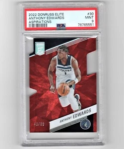 2022-23 Donruss Elite #30 Anthony Edwards /99 Die-Cut Red asperations PSA 9 MINT - Picture 1 of 2