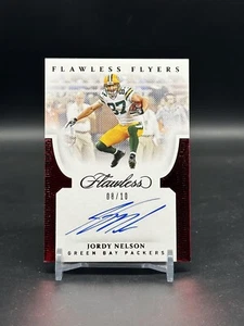 Jordy Nelson 2021Panini Flawless Football Flyers Red Ruby OnCard Auto #08/10 - Picture 1 of 2
