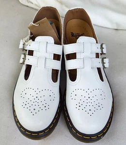 Dr. Martens 8065 Schuhe Mary Janes Damengröße 10 weißes Glattleder fällt groß aus - Bild 1 von 10
