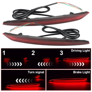 Red Lens Rear Bumper Reflector LED Tail Brake Light for Tesla Model 3 2017-2023 - Picture 1 of 14