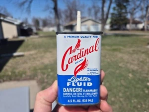 Vintage CARDINAL LIGHTER FLUID Empty Can / Tin 4.5oz Nice! - Picture 1 of 6