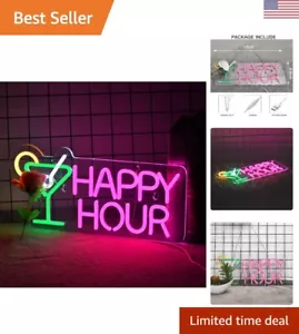 Cocktails Happy Hour Neon Sign for wall décor with Dimmable Switch LED Neon S... - Picture 1 of 5