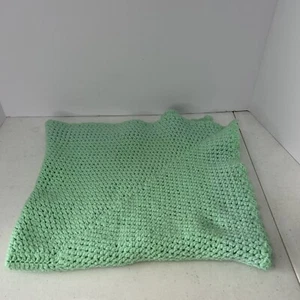 Handgefertigte Baby Afghan Decke - grün gehäkelt Baumwolle - 31x27 Kinderzimmer Geschenk - Bild 1 von 5