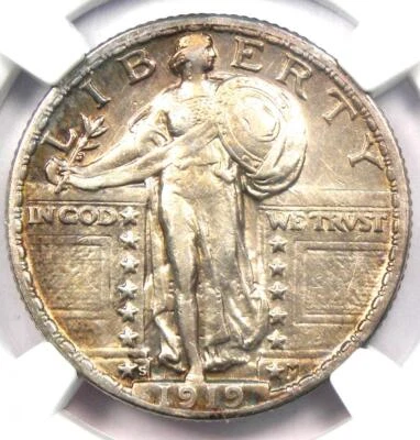 1919-S Standing Liberty Quarter 25C Coin - Certified NGC AU Detail - Rare Date! - Image 1 of 4