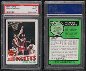 1977-78 Topps White Back Moses Malone #124 PSA 9 MINT HOF