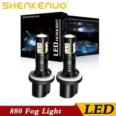 2PC 880 LED Fog Light Bulbs DRL 6000K Xenon White High Power 890 892 893 899 - Image 1 of 4