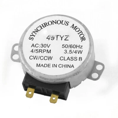 AC 30V 3.5/4W 50/60Hz 4/5RPM Synchronous Motor 49TYZ for Microwave Oven - Image 1 of 3