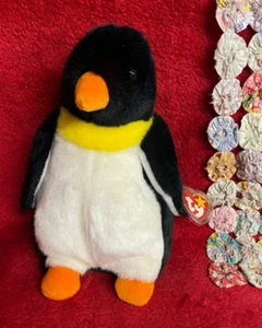Vintage Ty Beanie Buddy Waddle the Penguin mit allen Etiketten sehr guter Zustand - Bild 1 von 3