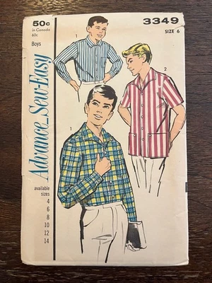 Advance 3349 UNCUT Sewing Pattern, Boys' Shirt, Size 6 - Image 1 of 2