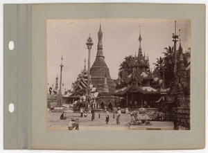 King Theebaw's Monastery Shrine Great Bell Shan Albumen (2) Original Photos - Picture 1 of 2