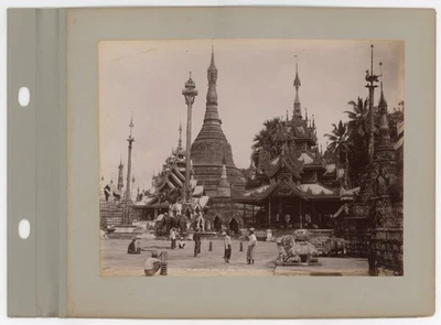 King Theebaw's Monastery Shrine Great Bell Shan Albumen (2) Original Photos - Image 1 of 2