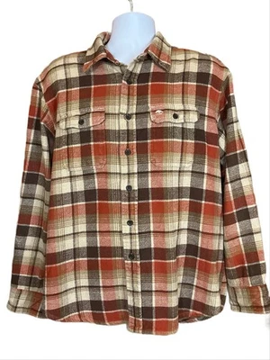 Timberland Heavy Flannel Plaid Button Up Long Sleeve Shirt Men's Size XL - Image 1 of 4