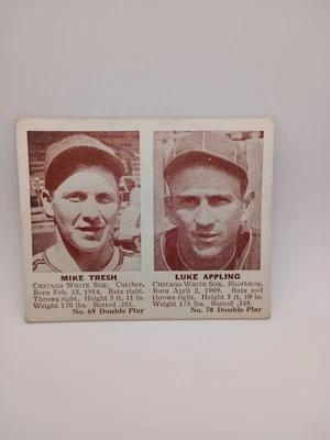 1941 DOUBLE PLAY #69/70 Luke APPLING HOF TRESH CHICAGO WHITE SOX  - Image 1 of 2
