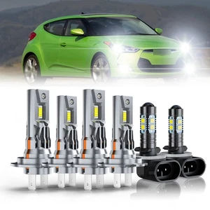 For Hyundai Veloster 2012-2017 6x LED Headlight High Low Beam Fog Light Bulb - Foto 1 di 17