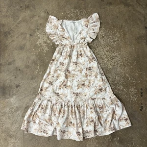 Abercrombie & Fitch Midikleid Flatterärmel Stufen Neu mit Etikett Größe XS Cottagecore - Bild 1 von 9