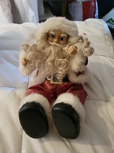 Father Christmas Shelf Sitter Figure Wind Up Musical Decoration Ornament - Picture 1 of 5