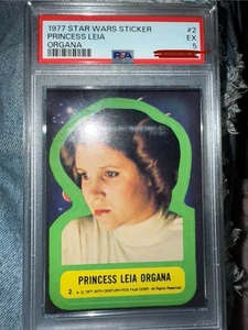 1977 Star Wars Sticker Princess Leia Organa #2 PSA EX 5 - Picture 1 of 2