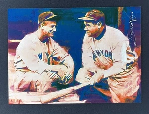 Lou Gehrig & Babe Ruth #3 Edward Vela 2016 ARTIST SIGNED Giclee Print /25 - Picture 1 of 2