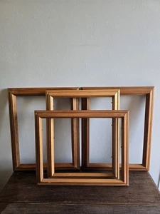 4er Set Hellbraun Holz Wandbehang Bilderrahmen Galerie Foto Größe 11 x 14 - Bild 1 von 11